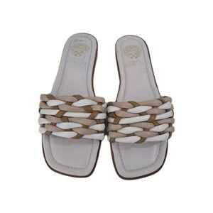 Vince Camuto Erma Woven Sandals, Tan & White, 10